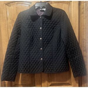 Kim Rogers Signature Jacket Black Collared‎ Buttons Lined Size M Women's